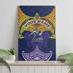 Personalized Melbourne Storm Canvas Wall Art Polynesian Tribal Pattern Style