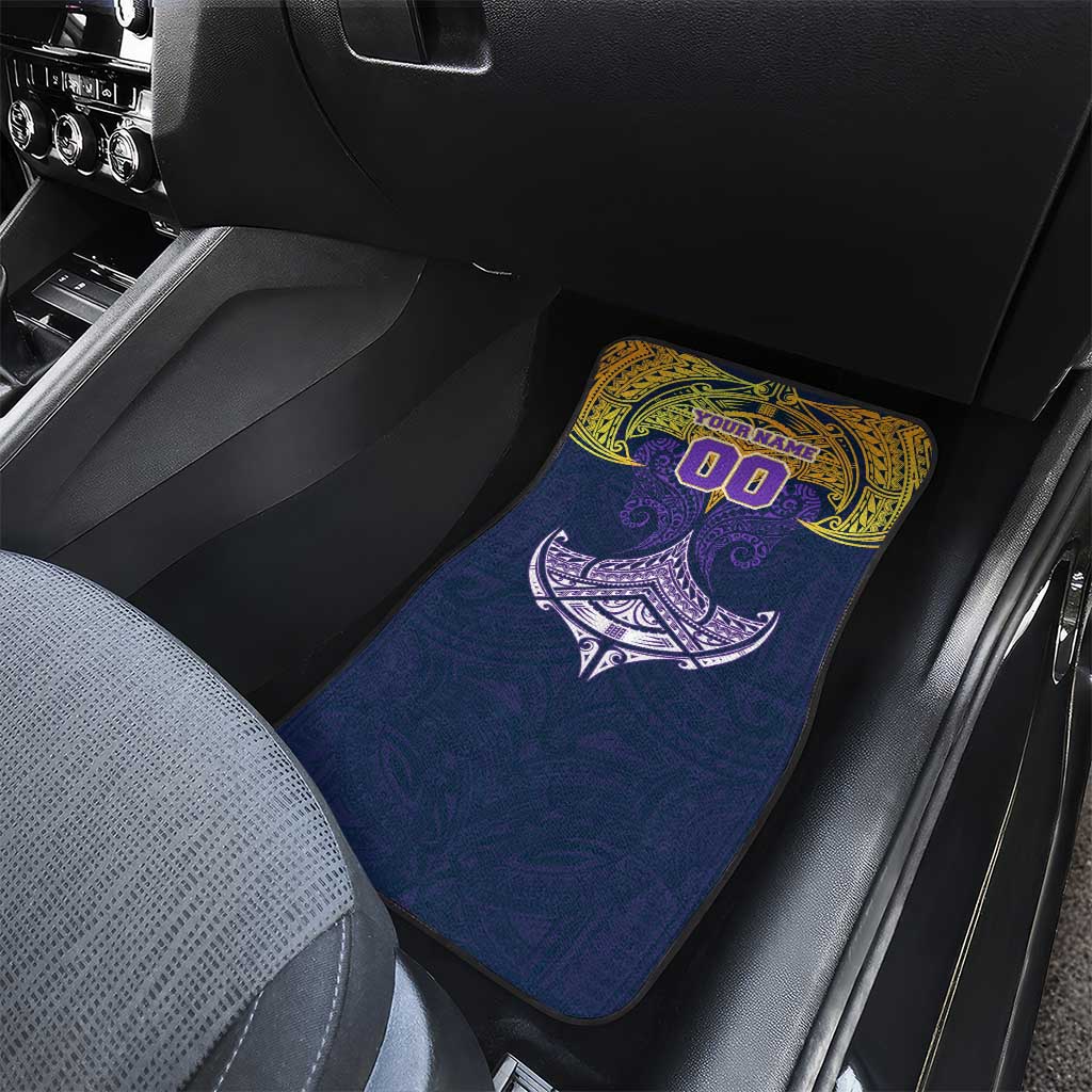 Personalized Melbourne Storm Car Mats Polynesian Tribal Pattern Style