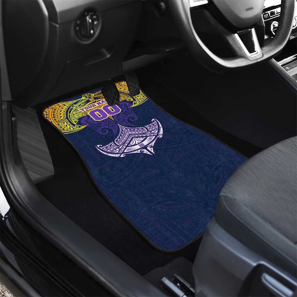 Personalized Melbourne Storm Car Mats Polynesian Tribal Pattern Style