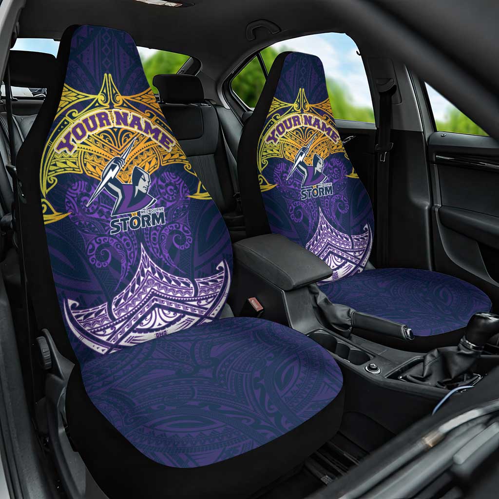 Personalized Melbourne Storm Car Seat Cover Polynesian Tribal Pattern Style