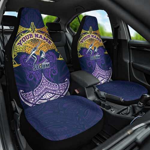 Personalized Melbourne Storm Car Seat Cover Polynesian Tribal Pattern Style