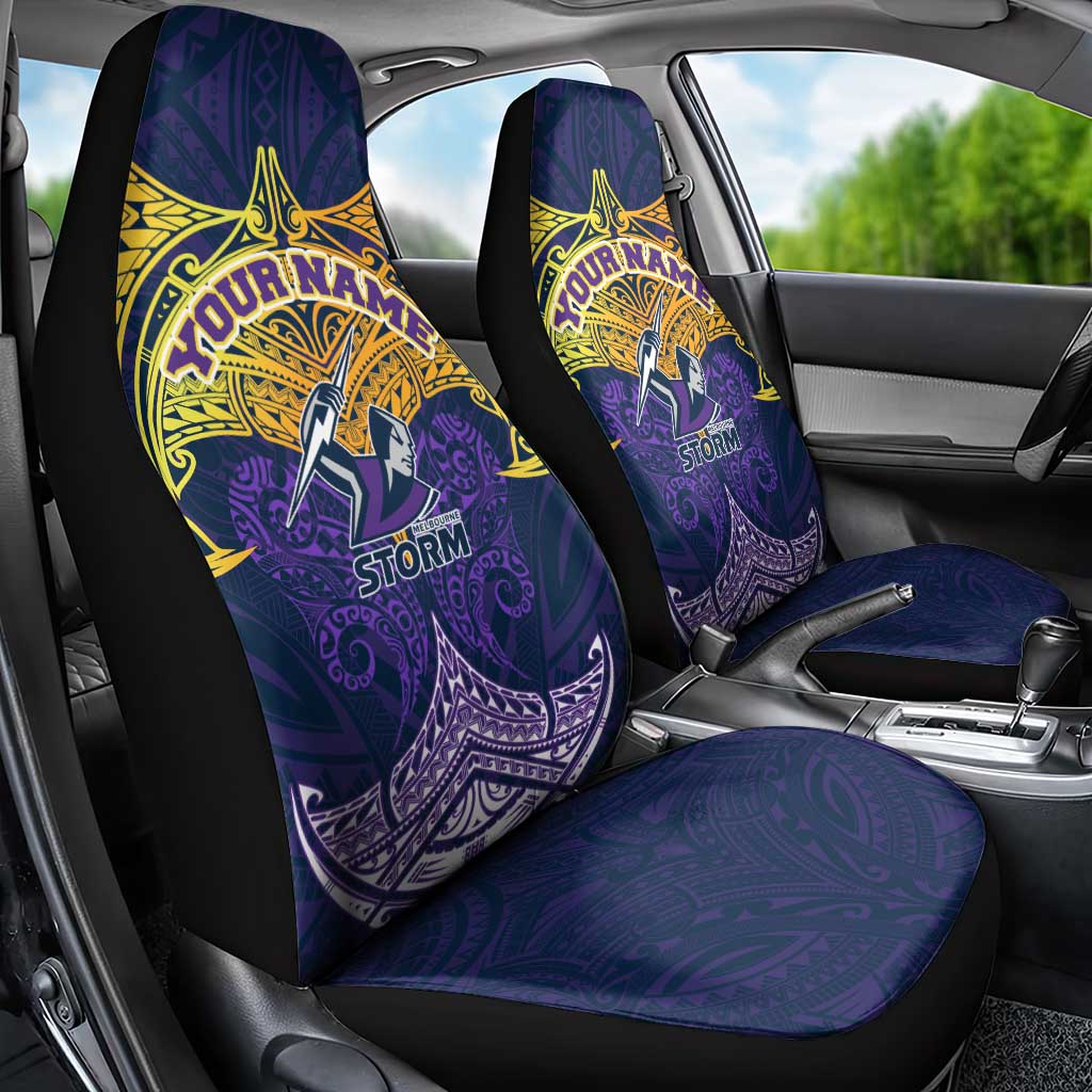 Personalized Melbourne Storm Car Seat Cover Polynesian Tribal Pattern Style