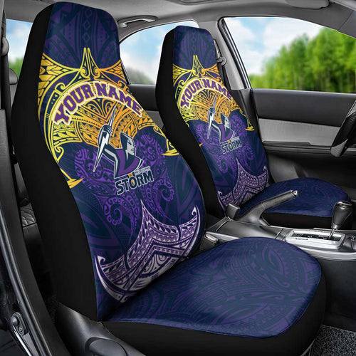 Personalized Melbourne Storm Car Seat Cover Polynesian Tribal Pattern Style