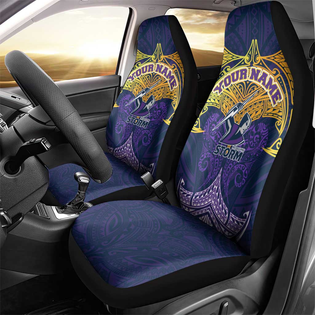 Personalized Melbourne Storm Car Seat Cover Polynesian Tribal Pattern Style