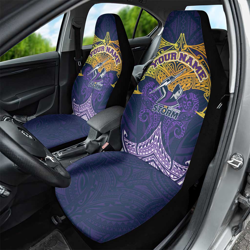 Personalized Melbourne Storm Car Seat Cover Polynesian Tribal Pattern Style