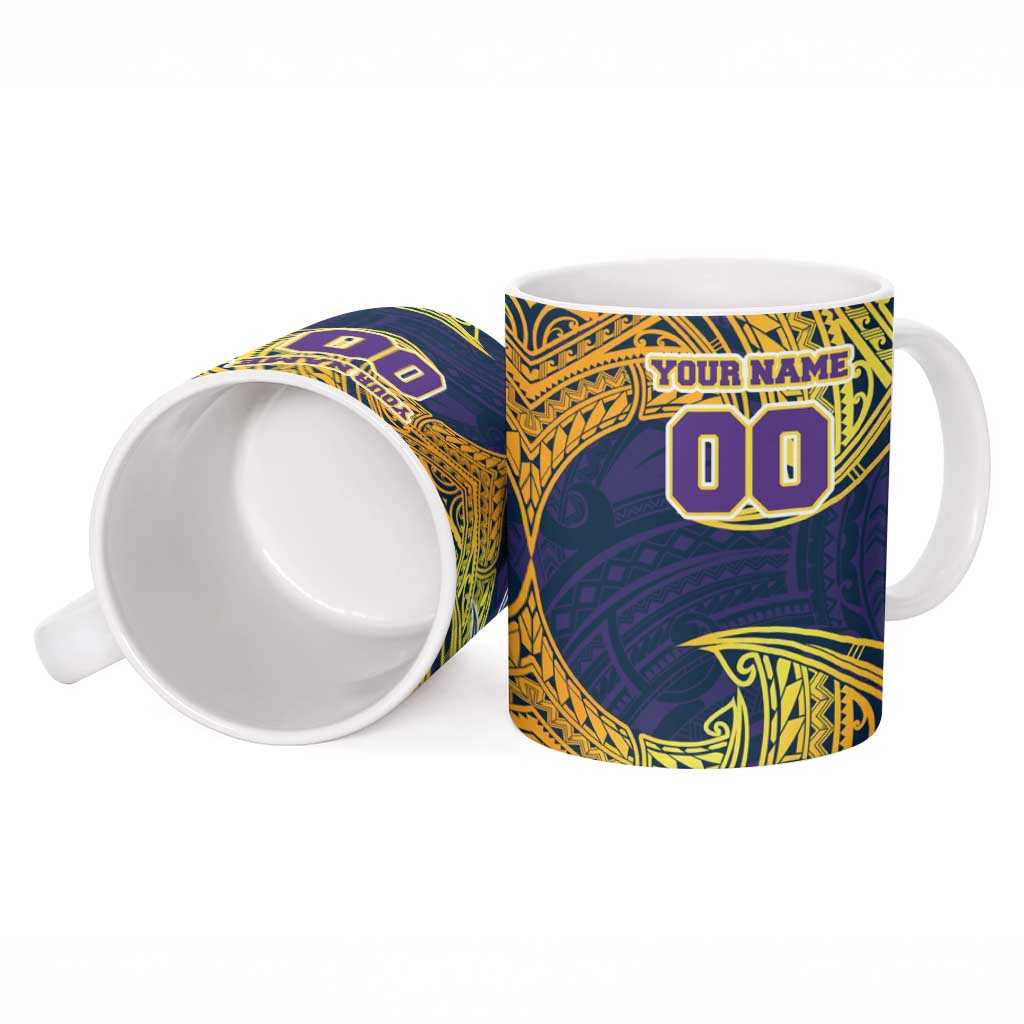 Personalized Melbourne Storm Ceramic Mug Polynesian Tribal Pattern Style