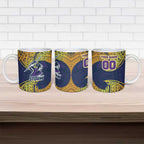 Personalized Melbourne Storm Ceramic Mug Polynesian Tribal Pattern Style