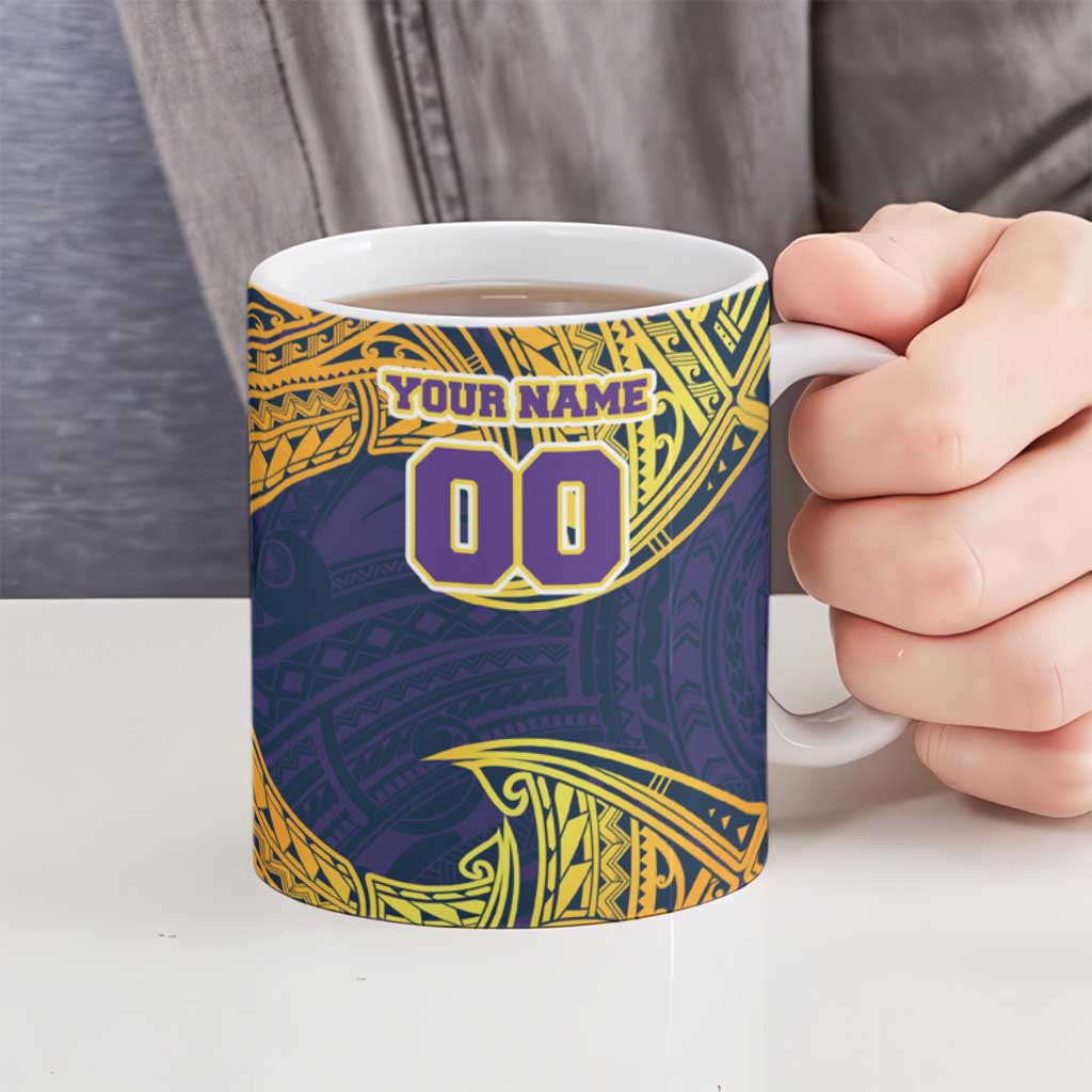 Personalized Melbourne Storm Ceramic Mug Polynesian Tribal Pattern Style