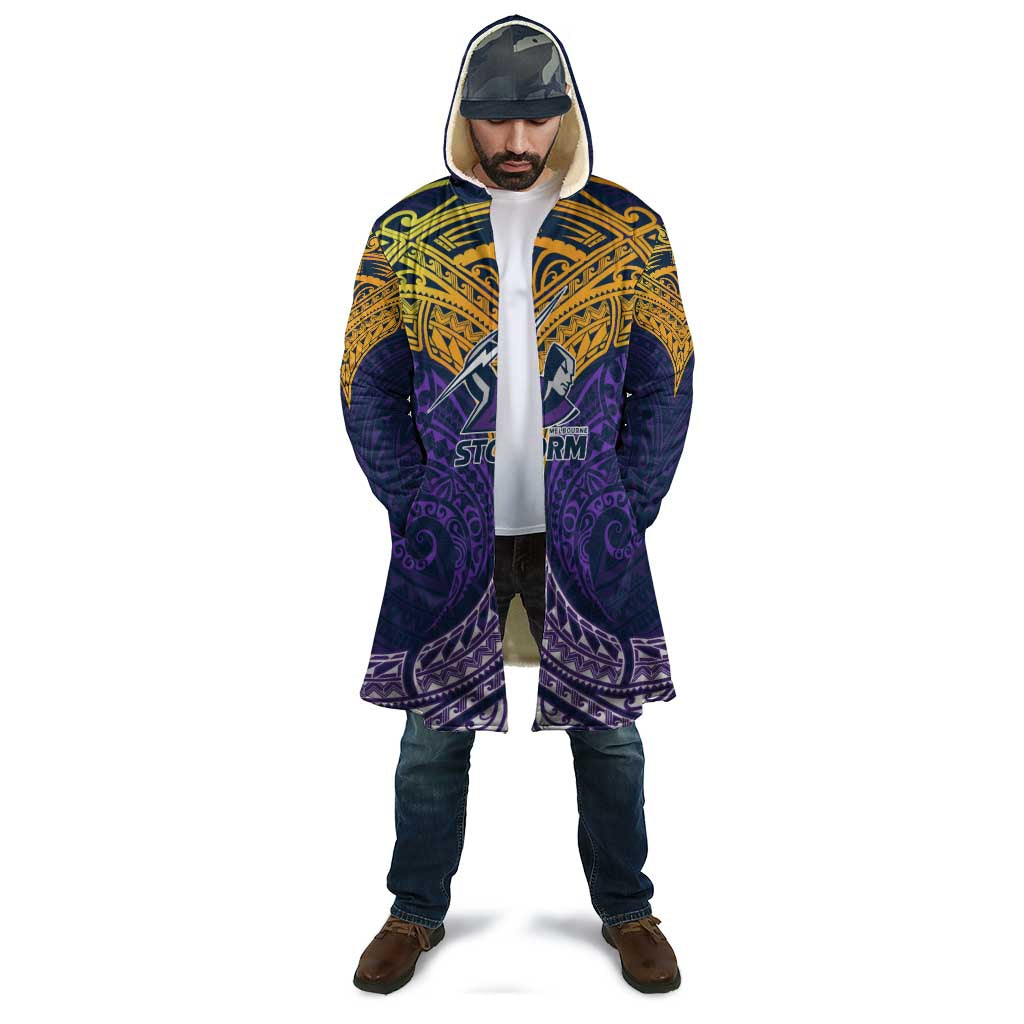 Personalized Melbourne Storm Cloak Polynesian Tribal Pattern Style