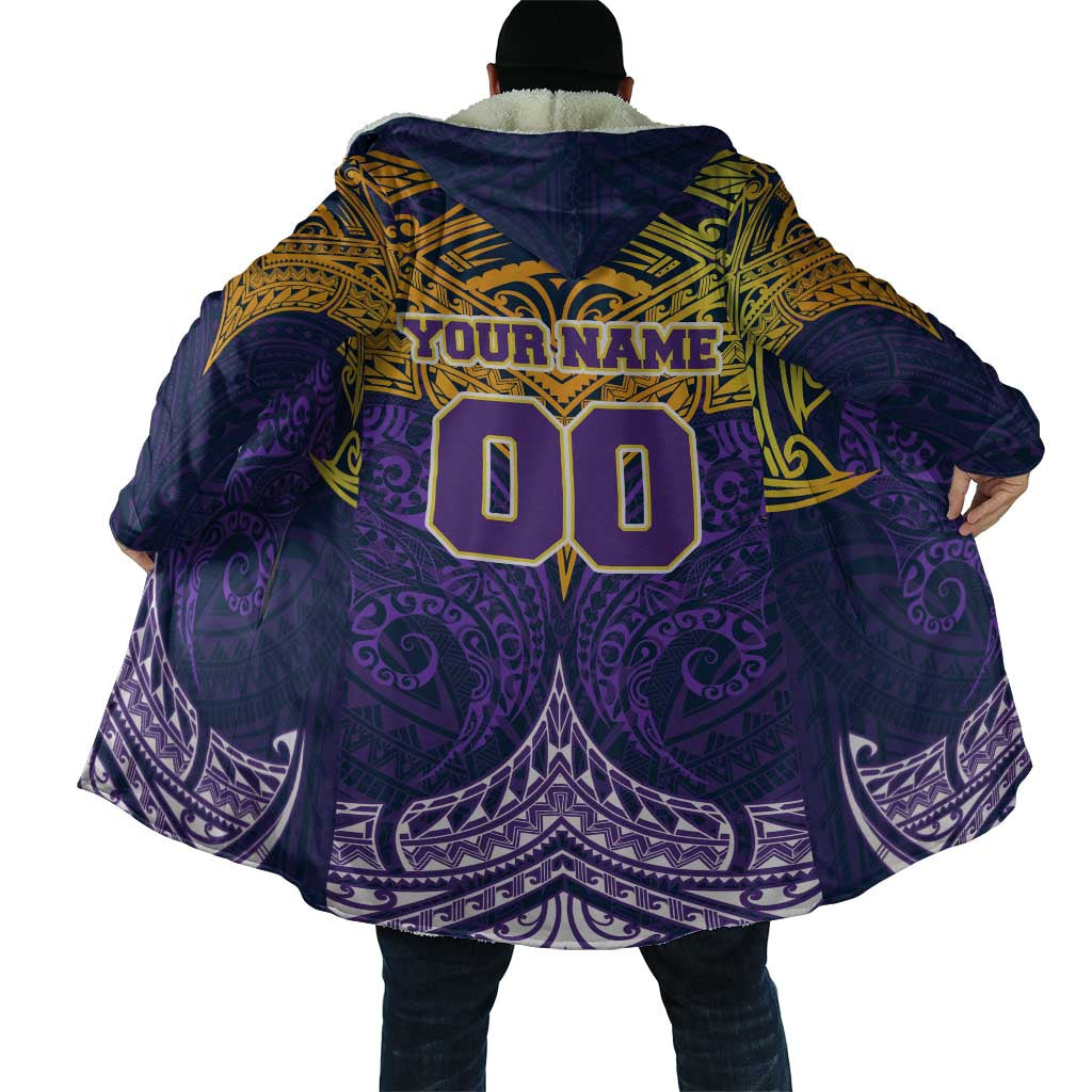 Personalized Melbourne Storm Cloak Polynesian Tribal Pattern Style
