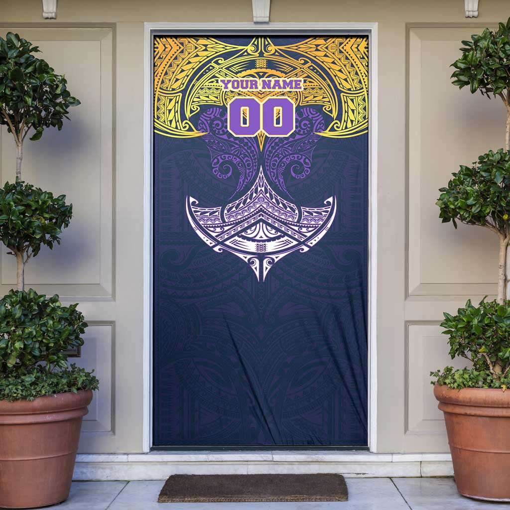 Personalized Melbourne Storm Door Cover Polynesian Tribal Pattern Style