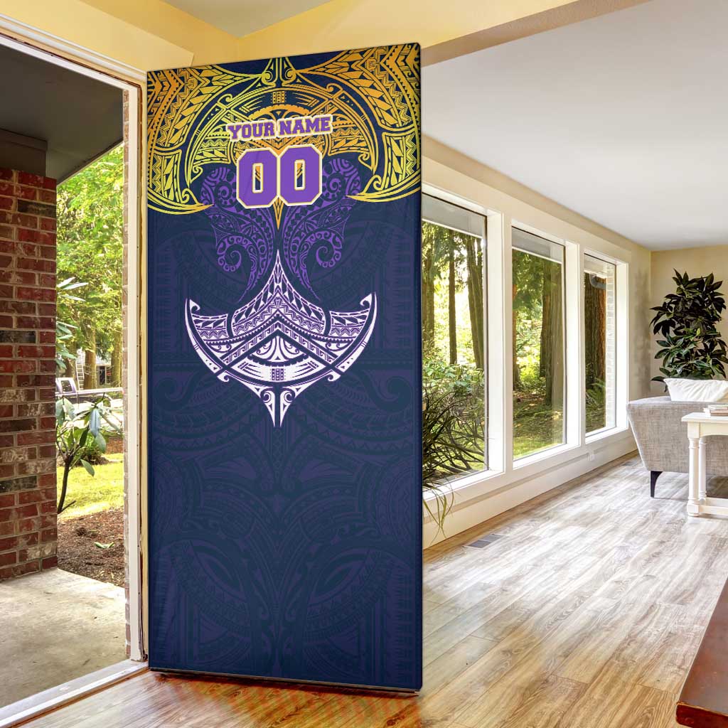 Personalized Melbourne Storm Door Cover Polynesian Tribal Pattern Style