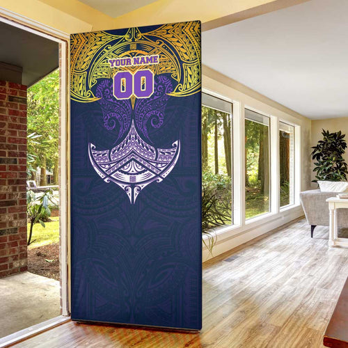 Personalized Melbourne Storm Door Cover Polynesian Tribal Pattern Style