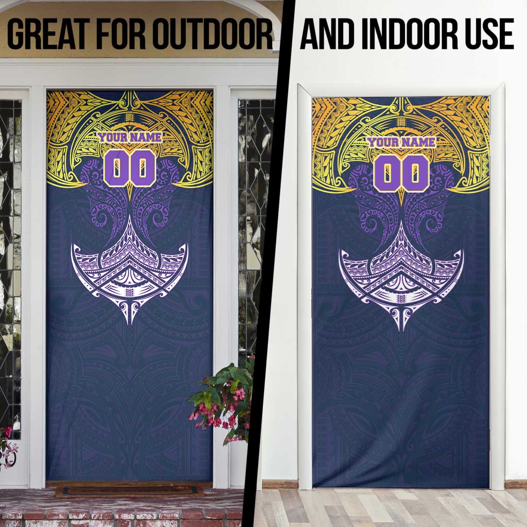 Personalized Melbourne Storm Door Cover Polynesian Tribal Pattern Style