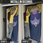 Personalized Melbourne Storm Door Cover Polynesian Tribal Pattern Style