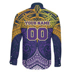 Personalized Melbourne Storm Family Matching Mermaid Dress and Hawaiian Shirt Polynesian Tribal Pattern Style