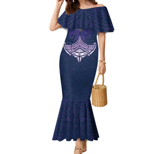 Personalized Melbourne Storm Family Matching Mermaid Dress and Hawaiian Shirt Polynesian Tribal Pattern Style