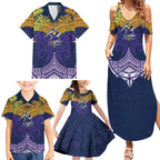 Personalized Melbourne Storm Family Matching Summer Maxi Dress and Hawaiian Shirt Polynesian Tribal Pattern Style