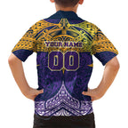 Personalized Melbourne Storm Family Matching Summer Maxi Dress and Hawaiian Shirt Polynesian Tribal Pattern Style