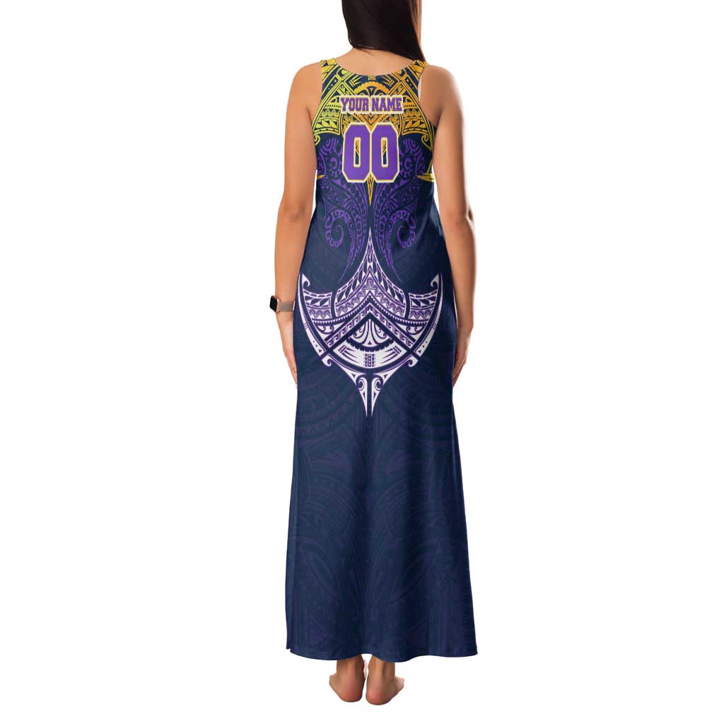Personalized Melbourne Storm Family Matching Tank Maxi Dress and Hawaiian Shirt Polynesian Tribal Pattern Style
