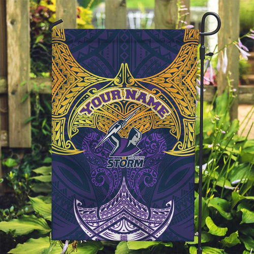 Personalized Melbourne Storm Garden Flag Polynesian Tribal Pattern Style