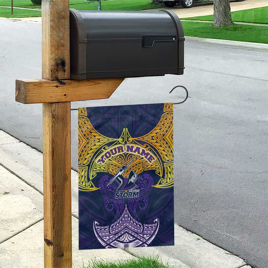 Personalized Melbourne Storm Garden Flag Polynesian Tribal Pattern Style
