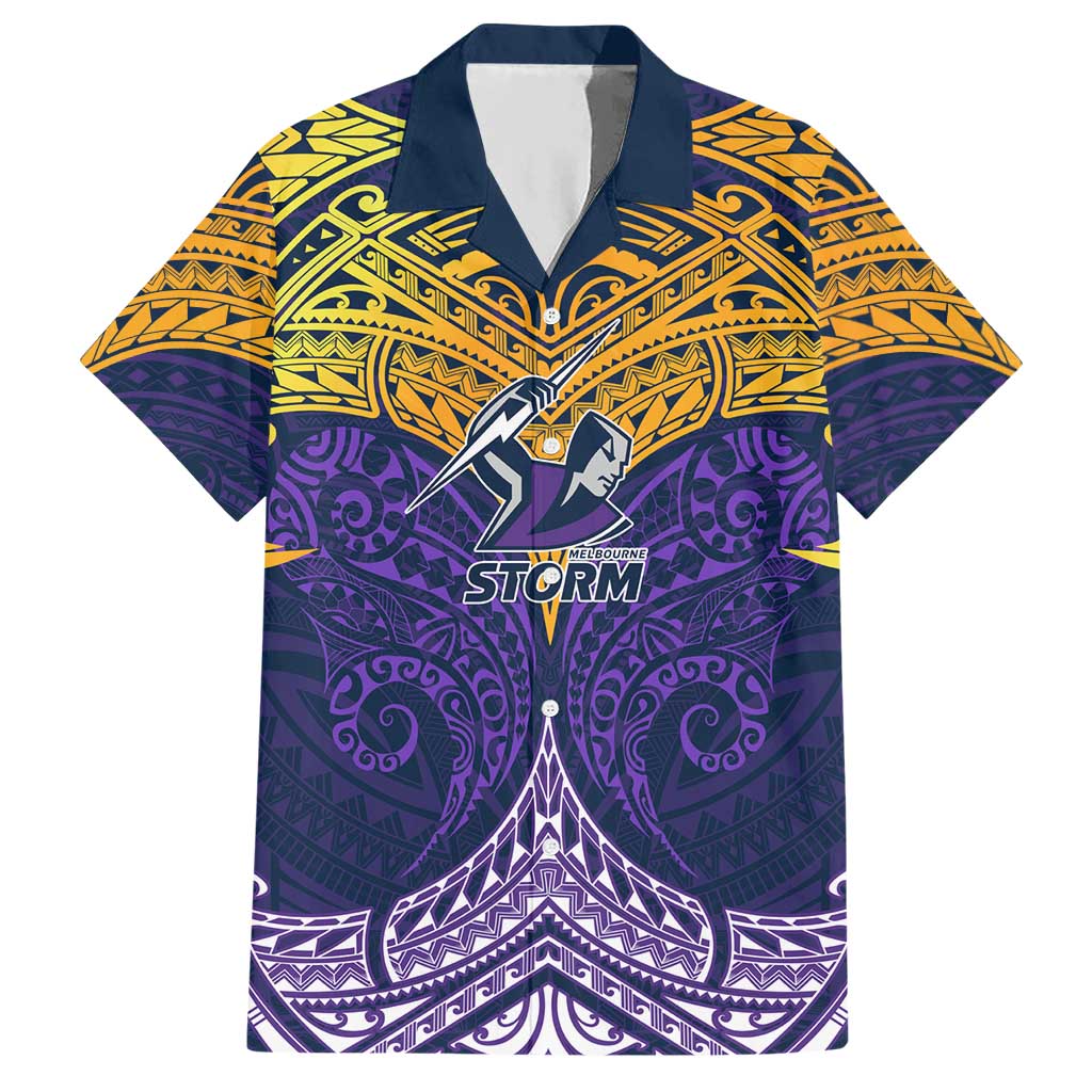 Personalized Melbourne Storm Hawaiian Shirt Polynesian Tribal Pattern Style