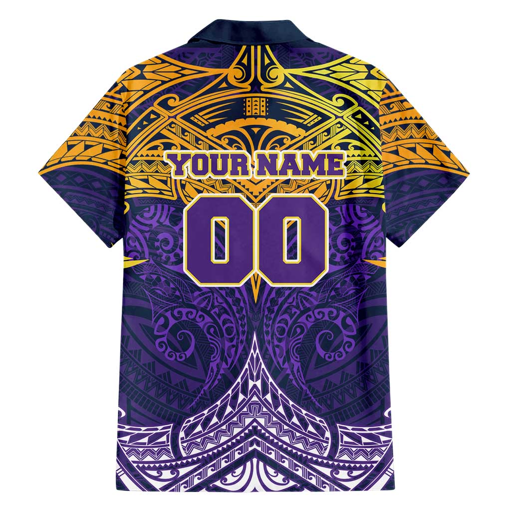 Personalized Melbourne Storm Hawaiian Shirt Polynesian Tribal Pattern Style
