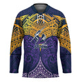Personalized Melbourne Storm Hockey Jersey Polynesian Tribal Pattern Style