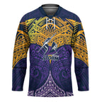 Personalized Melbourne Storm Hockey Jersey Polynesian Tribal Pattern Style