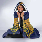 Personalized Melbourne Storm Hooded Blanket Polynesian Tribal Pattern Style