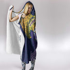 Personalized Melbourne Storm Hooded Blanket Polynesian Tribal Pattern Style