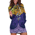 Personalized Melbourne Storm Hoodie Dress Polynesian Tribal Pattern Style