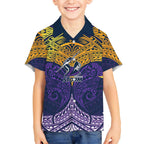 Personalized Melbourne Storm Kid Hawaiian Shirt Polynesian Tribal Pattern Style