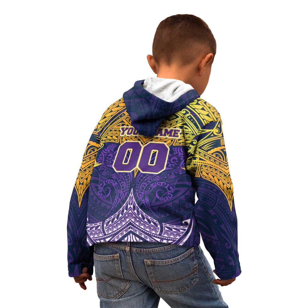 Personalized Melbourne Storm Kid Hoodie Polynesian Tribal Pattern Style