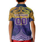 Personalized Melbourne Storm Kid Polo Shirt Polynesian Tribal Pattern Style