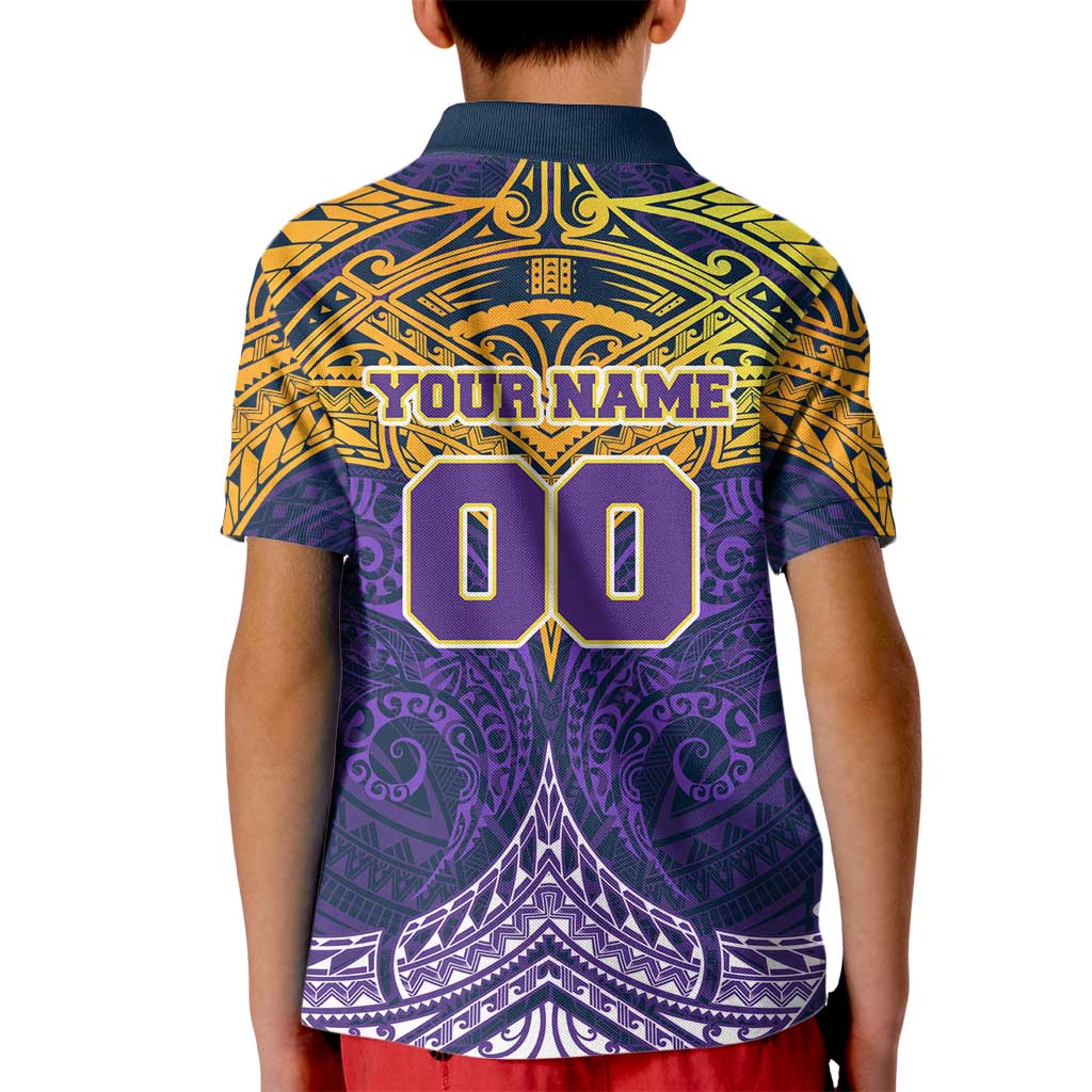 Personalized Melbourne Storm Kid Polo Shirt Polynesian Tribal Pattern Style