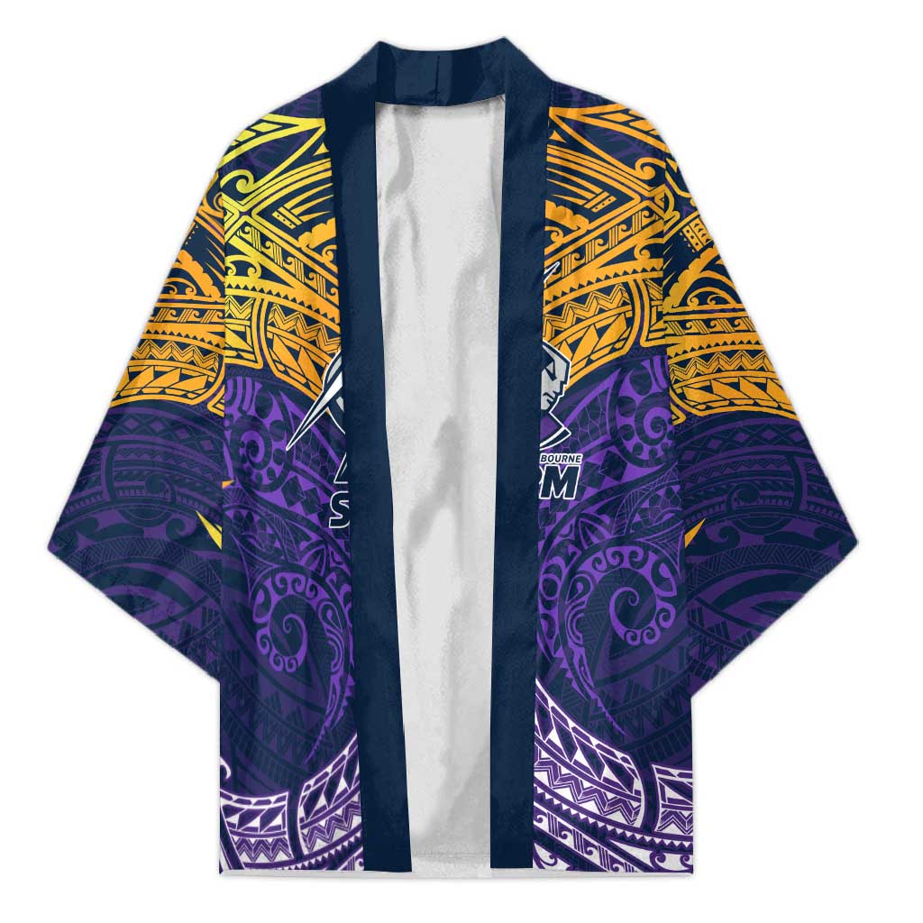Personalized Melbourne Storm Kimono Polynesian Tribal Pattern Style