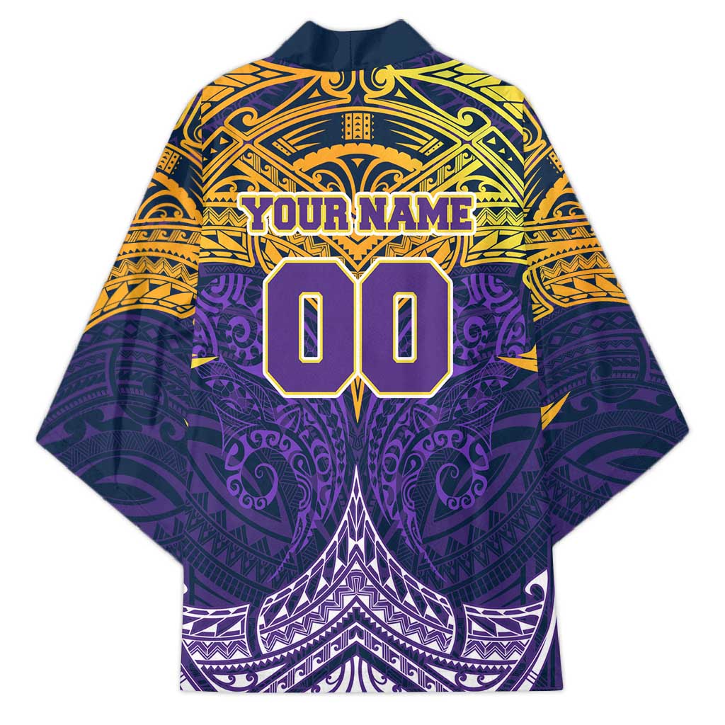 Personalized Melbourne Storm Kimono Polynesian Tribal Pattern Style
