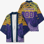 Personalized Melbourne Storm Kimono Polynesian Tribal Pattern Style