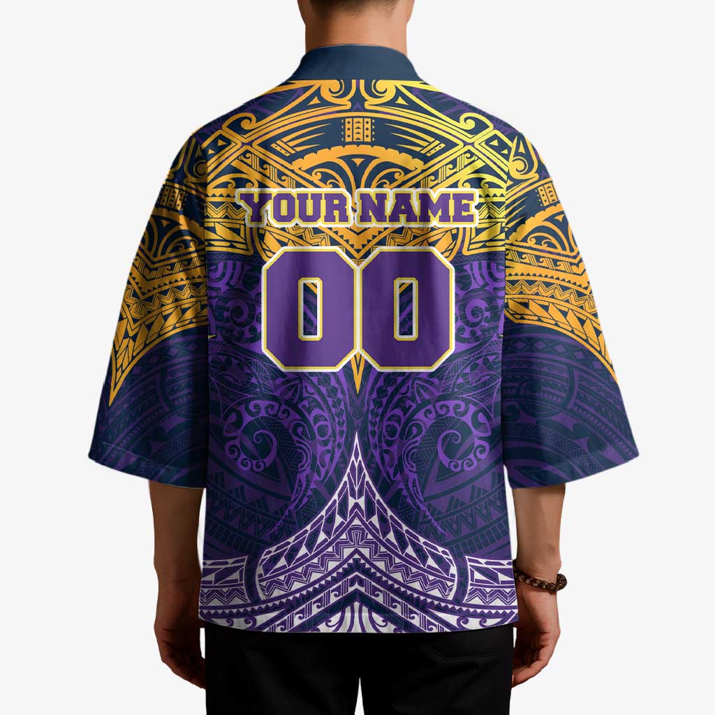 Personalized Melbourne Storm Kimono Polynesian Tribal Pattern Style