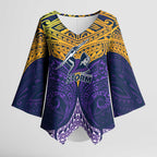 Personalized Melbourne Storm Kimono Sleeve Blouse Polynesian Tribal Pattern Style