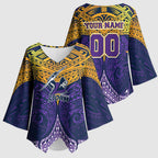 Personalized Melbourne Storm Kimono Sleeve Blouse Polynesian Tribal Pattern Style