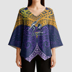 Personalized Melbourne Storm Kimono Sleeve Blouse Polynesian Tribal Pattern Style
