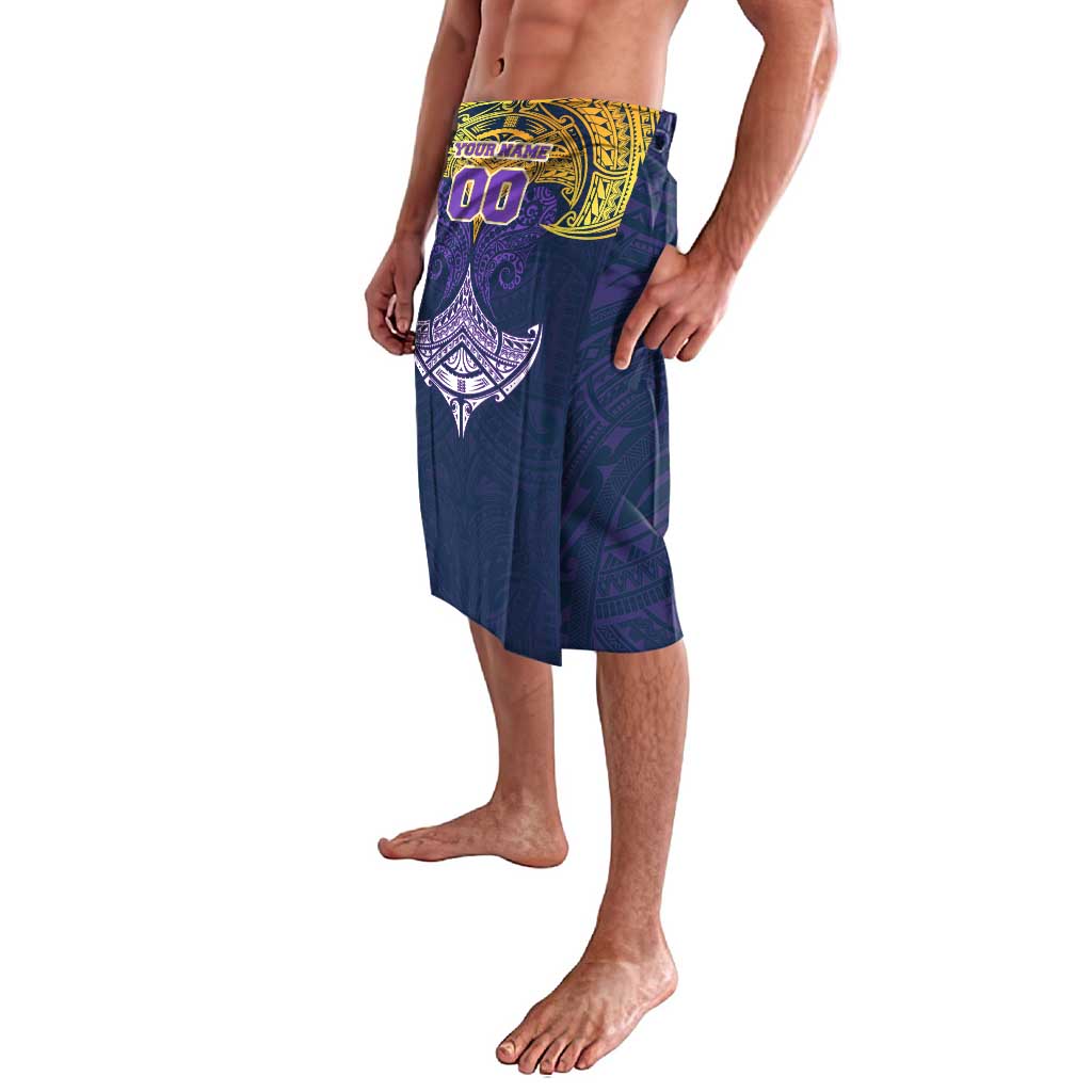 Personalized Melbourne Storm Lavalava Polynesian Tribal Pattern Style