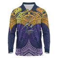 Personalized Melbourne Storm Long Sleeve Polo Shirt Polynesian Tribal Pattern Style