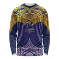 Personalized Melbourne Storm Long Sleeve Shirt Polynesian Tribal Pattern Style