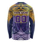 Personalized Melbourne Storm Long Sleeve Shirt Polynesian Tribal Pattern Style