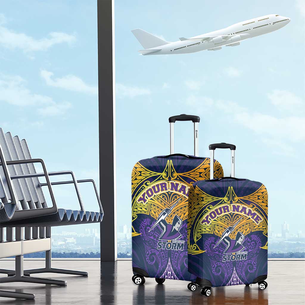 Personalized Melbourne Storm Luggage Cover Polynesian Tribal Pattern Style