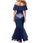 Personalized Melbourne Storm Mermaid Dress Polynesian Tribal Pattern Style